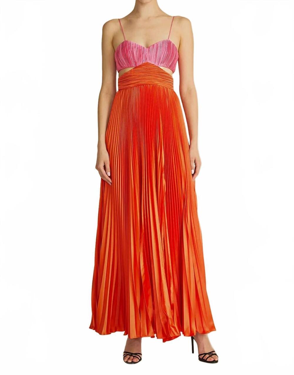 NEW AMUR elodie gown in calla lily / poppy field
